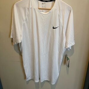 Nike Men's White Swim Tee with Black Swoosh